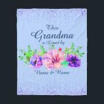 Add or Edit Names This Grandma Is Loved By Floral  Fleecedecke<br><div class="desc">What Grandma could resist this lovely blanket - Change the Grandmother name to the one you use, Add a list of all the kids for this pillow . . . . See my Store for lots more Personalized Grandparent Gifts - ALL TEXT on ALL ITEMS is customizable so you can...</div>