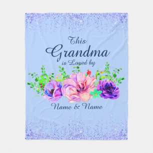 Add or Edit Names This Grandma Is Loved By Floral  Fleecedecke
