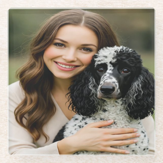 Add Poddle Photo Personalize Customize Glasuntersetzer (Vorderseite)