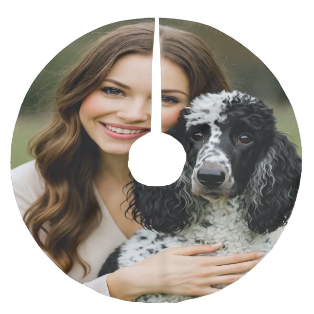 Add Poddle Photo Personalize Customize Polyester Weihnachtsbaumdecke (Vorderseite)