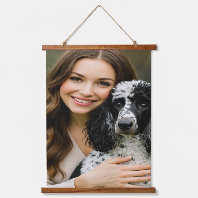 Add Poddle Photo Personalize Customize Wandteppich Mit Holzrahmen (Vorderseite)
