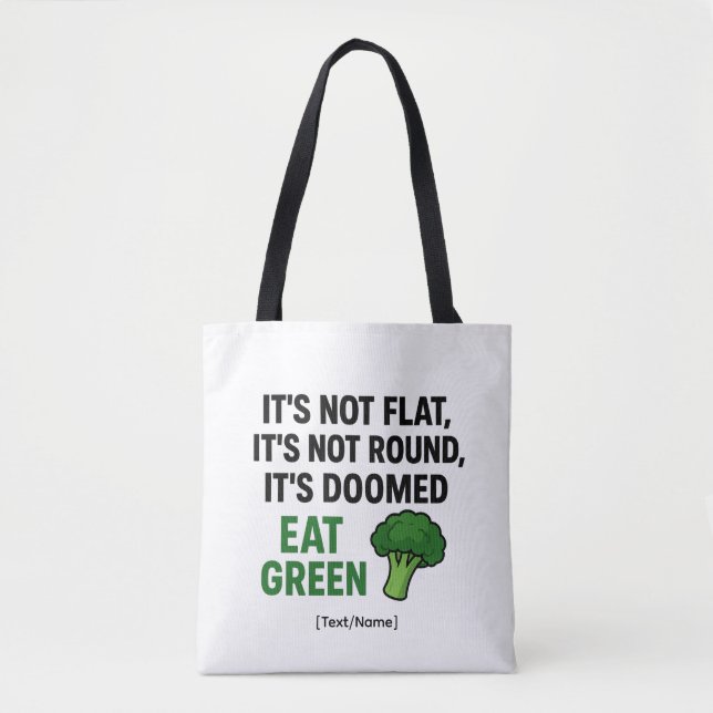 Add Text/Name Funny Broccoli Tote Bag – Eat Green Tasche (Vorderseite)