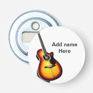 Add you name text brown acoustic guitar editable t flaschenöffner