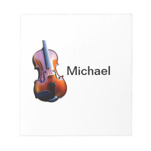 Add you name text brown violin music lover throw p notizblock