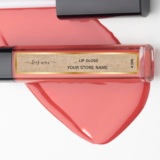 Add Your Brand Gold kraft lip balm labels Etiketten (Von Creator hochgeladen)