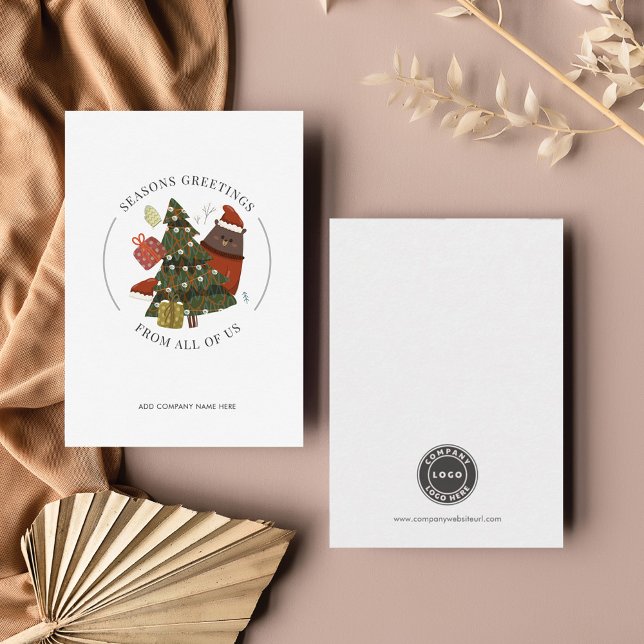 Add Your Business Logo Budget Corporate Weihnachte Mitteilungskarte (Von Creator hochgeladen)