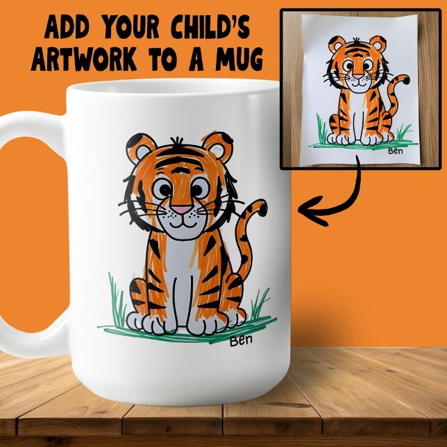 Add Your Child's Artwork to a Coffee Cup Kaffeetasse (Von Creator hochgeladen)