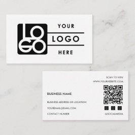 Add Your Custom Logo Rectangle Professional White Visitenkarte