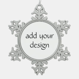 Add Your Design Schneeflocken Zinn-Ornament