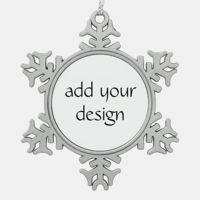 Add Your Design Schneeflocken Zinn-Ornament (Vorderseite)