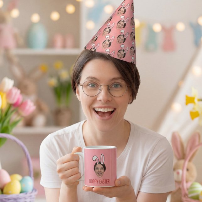 Add Your Face Personalized Easter Bunny Ears Photo Partyhütchen (Von Creator hochgeladen)