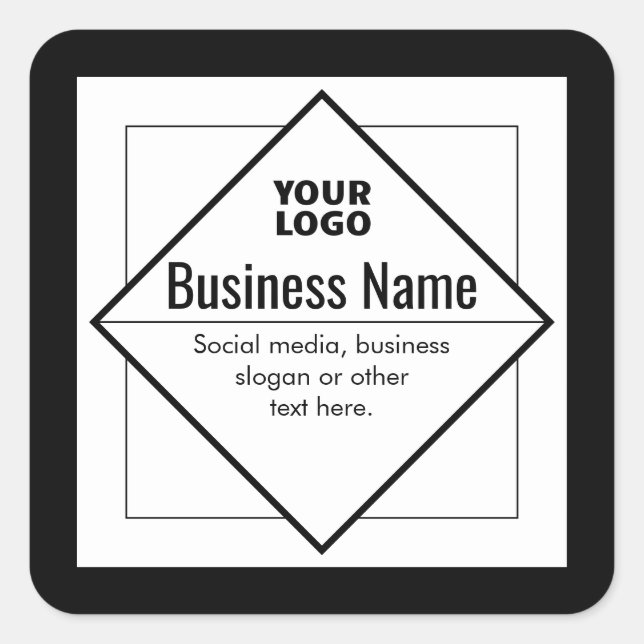 Add Your Logo Customizable Template Quadratischer Aufkleber (Vorderseite)