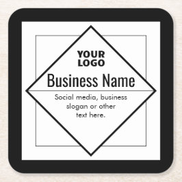 Add Your Logo Customizable Template Rechteckiger Pappuntersetzer