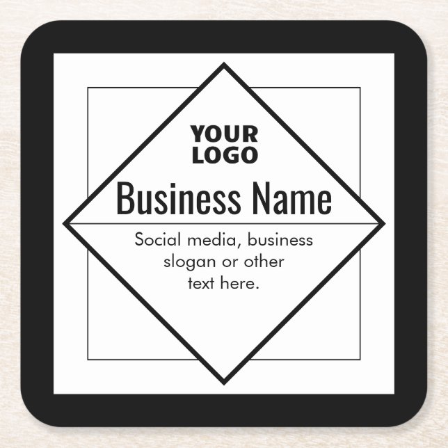 Add Your Logo Customizable Template Rechteckiger Pappuntersetzer (Vorderseite)