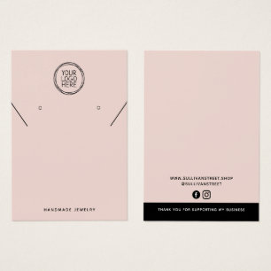 Add Your Logo Necklace Earrings Display Card