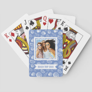 Add Your Name Sassy Seashell Pattern Spielkarten