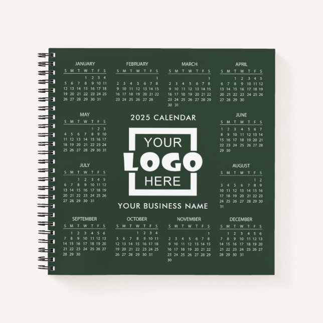 Add your own Business Logo 2025 Calendar Notebook Notizbuch (Vorderseite)
