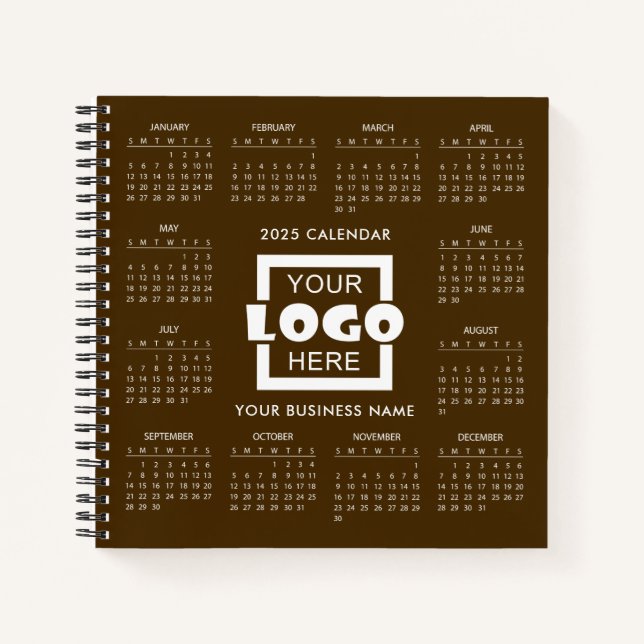 Add your own Business Logo 2025 Calendar Notebook Notizbuch (Vorderseite)