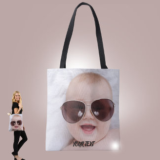 Add your own custom photo front and back tote bag tasche