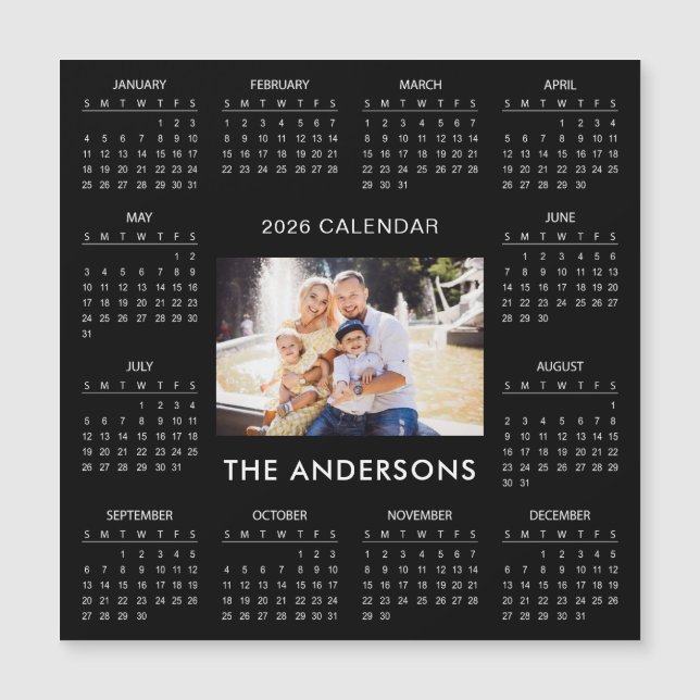 Add Your Own Family Photo 2026 Calendar | Magnet (Devant)