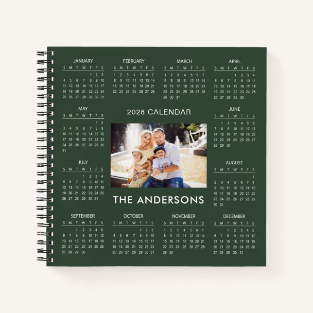Add Your Own Family Photo 2026 Calendar |  Notizbuch (Vorderseite)