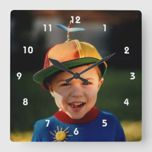 Add Your Own Image Precious Personalize Quadratische Wanduhr