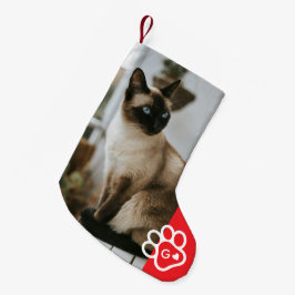 Add Your Own Photo Cat Pets Monogram Kleiner Weihnachtsstrumpf