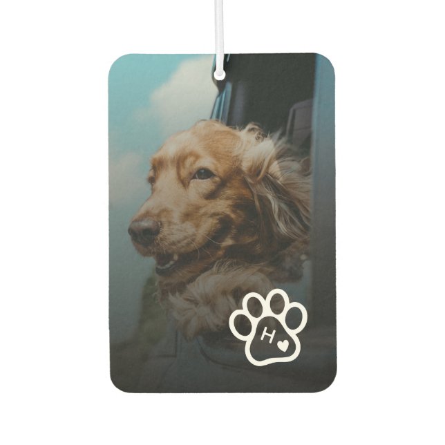 Add Your Own Photo Dog Pets Monogram Autolufterfrischer (Vorderseite)