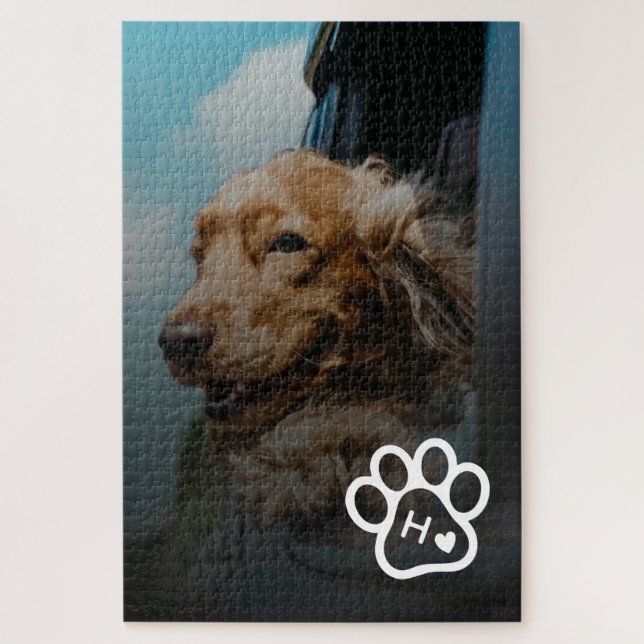 Add Your Own Photo Dog Pets Monogram jigsaw puzzle (Vertical)