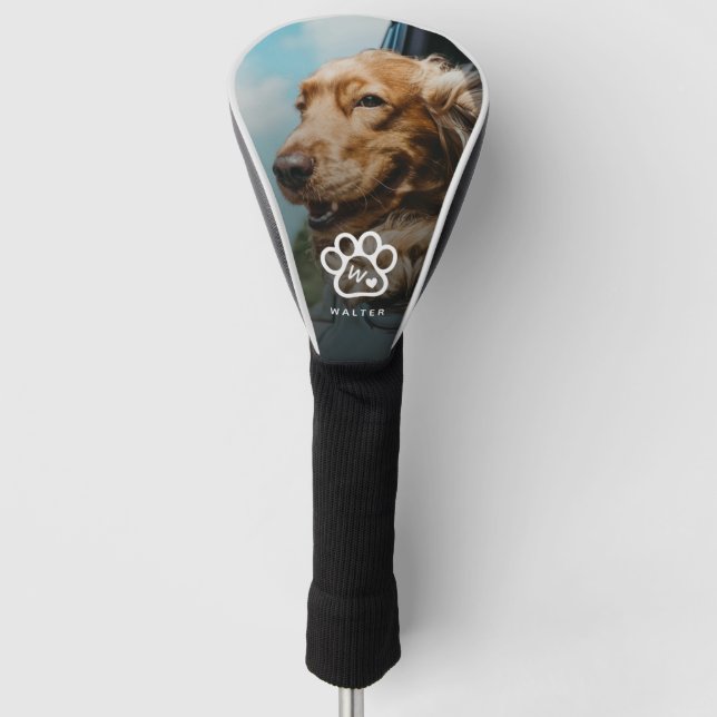 Add Your Own Photo Dog Pets Monogram Name Golf Headcover (Vorderseite)