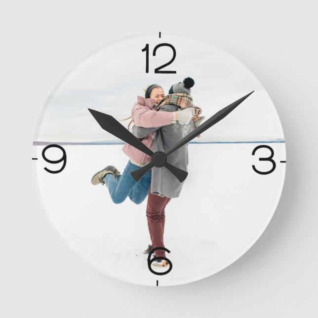 Add Your Own Photo Personalized Acrylic Wall Clock Runde Wanduhr (Vorderseite)