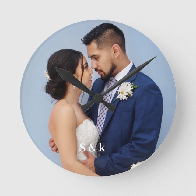 Add Your Own Photo Runde Wanduhr (Vorderseite)