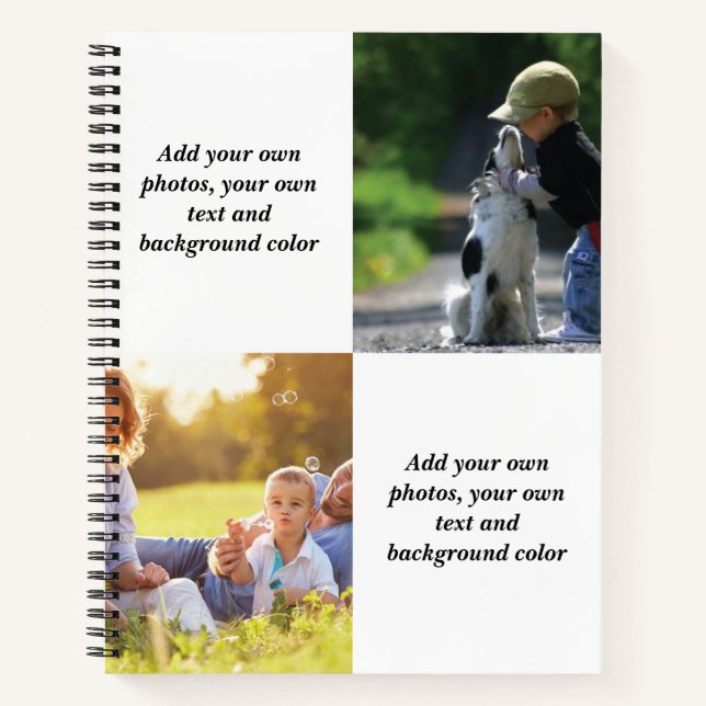 Add your own photos, text and  background throw pi notizbuch (Vorderseite)