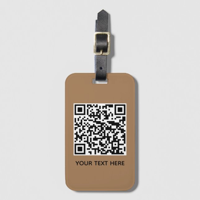 Add your own QR Code text Scan Minimal Simple Lugg Gepäckanhänger (Vorderseite Vertikal)