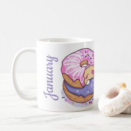 Add your photo and name cute donuts purple kaffeetasse