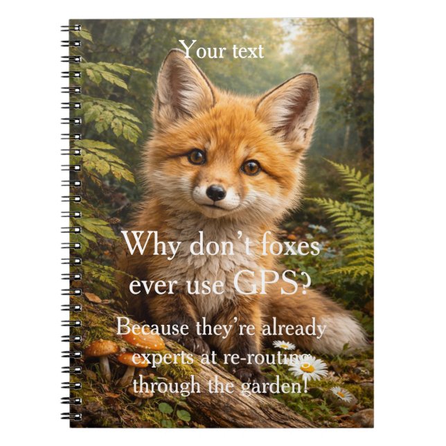 Add your photo and text Modern fine art fox cute Notizblock (Vorderseite)