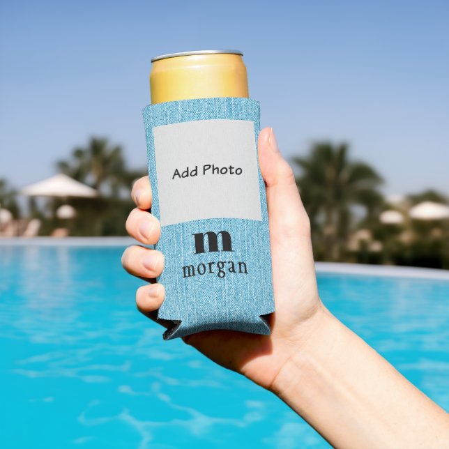 Add Your Photo Initial Name, Trendy Slim Selters Dosenkühler (In Situ Pool)