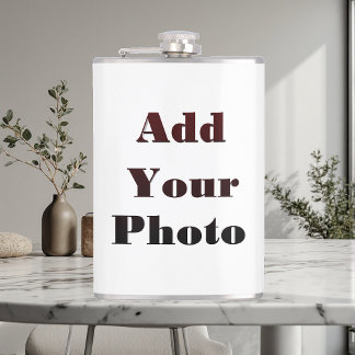 Add Your Photo Personalized Modern Elegant Travel Flachmann