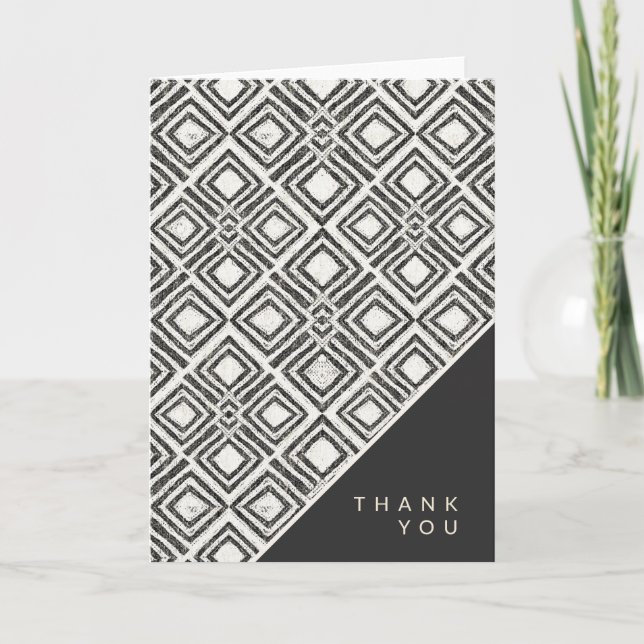 Add Your Text African Wild Pattern Dankeskarte (Vorderseite)