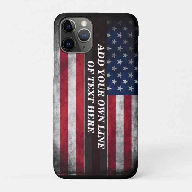 Add your text on American flag  Case-Mate iPhone Hülle (Rückseite)