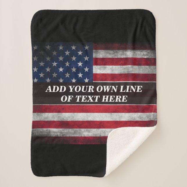Add your text on American flag  Sherpadecke (Vorderseite)