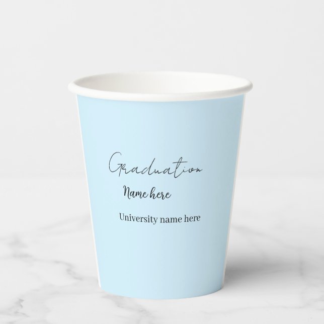add your text simple graduate add school name cong pappbecher (Vorderseite)