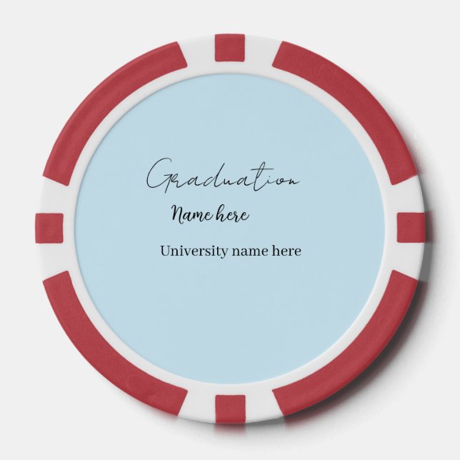 add your text simple graduate add school name cong pokerchips (Vorderseite)