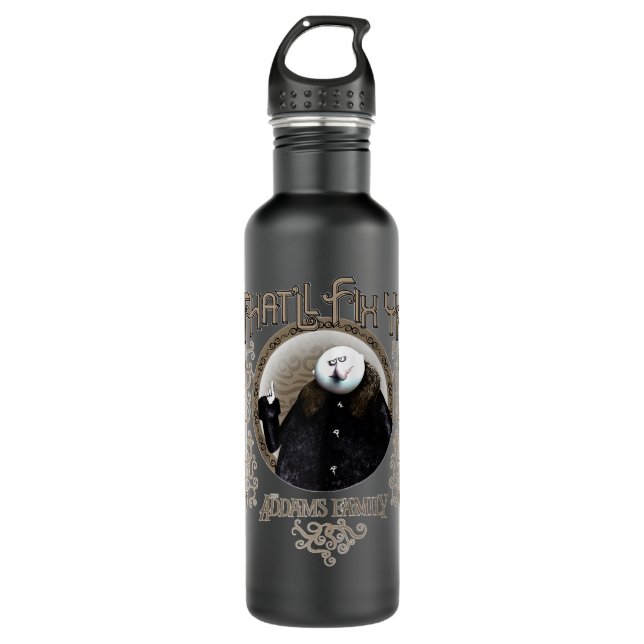 Addams Family Onkel Fester, der Ya Portrait repari Edelstahlflasche (Vorderseite)
