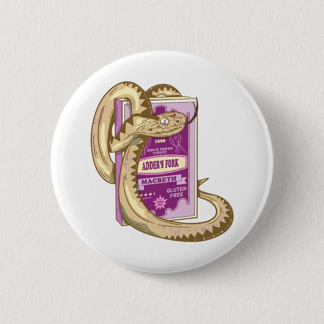 ADDERS FORK Hexen Zauber Shakespeare Button (Vorderseite)