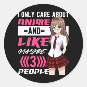 Addicdicdicted Anime Girl Otaku Niedlich Manga Runder Aufkleber