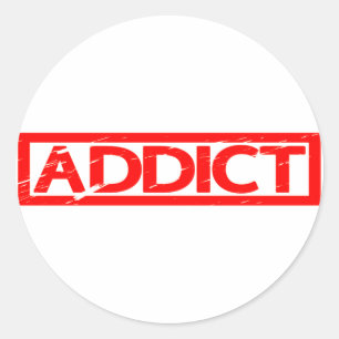 Addict-Briefmarke Runder Aufkleber