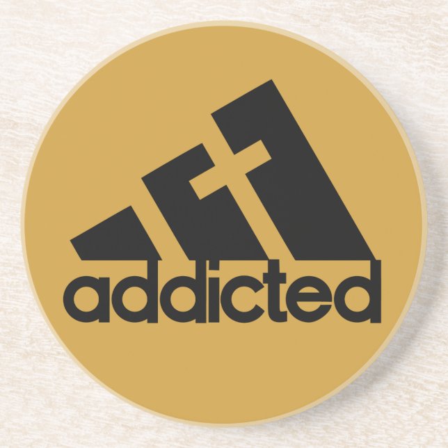 Addicted Black Sandstein Untersetzer (Vorne)