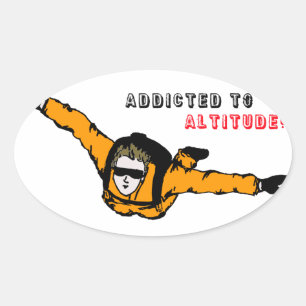 Addicted to Altitude Skydiver Ovaler Aufkleber