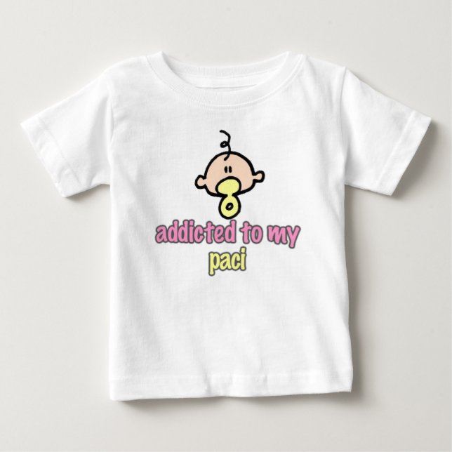 Addicted to my paci (Mädchen) Baby T-shirt (Vorderseite)
